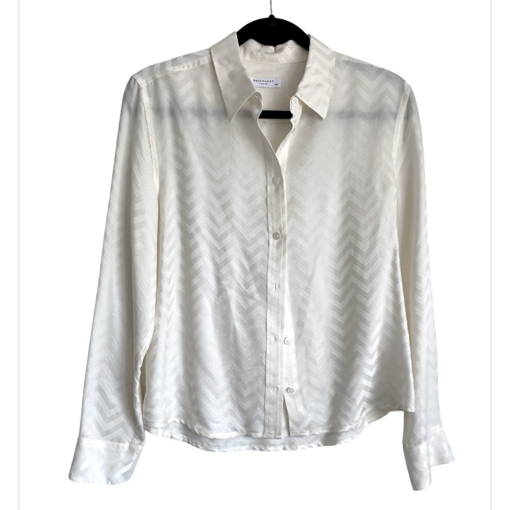 Equipment Femme Silk Ivory Cream Bottom Up T-shirt Size S|P